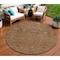 Homeroots 8' Brown Red And Green Round Floral Washable Indoor Outdoor Area Rug 604609 - alternate 1