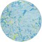 Homeroots 8' Sky Blue Green And Ivory Round Striped Washable Indoor Outdoor Area Rug 600926 - alternate 2