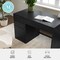 Martha Stewart Kayden Single-Drawer Desk w/3 Drawer File Cabinet in Black w/Oil Rubbed Bronze Hardware KHO-23042-TBFC-BK-BK-MS - alternate 2