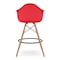 Homeroots 28" Red And Brown Heavy Duty Plastic And Solid Wood Low Back Counter Height Bar Chair 520679 - alternate 2