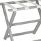 Homeroots Earth Friendly Light Gray Folding Luggage Rack With White Straps 383085 - alternate 2