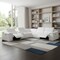 Homeroots White Italian Leather Power Reclining U Shaped Six Piece Corner Sectional With Console 366361 - alternate 3