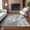 Homeroots 8' X 10' Gray Charcoal And Silver Floral Washable Indoor Outdoor Area Rug 582755 - alternate 2