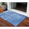 Homeroots 3' X 5' Navy Blue And Ivory Abstract Washable Indoor Outdoor Area Rug 602725 - alternate 1