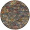 Homeroots 8' Gray Green And Terra Cotta Round Floral Washable Indoor Outdoor Area Rug 604158 - alternate 2