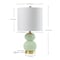 Jonathan Y Daphne 20 in. Contemporary Transitional Metal/Glass Ribbed Gourd LED Table Lamp, Mint Green/Brass Gol JYL1099F - alternate 3