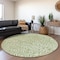 Homeroots 8' Artichoke Green And Ivory Round Abstract Washable Indoor Outdoor Area Rug 598940 - alternate 3