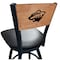 Holland Bar Stool Co 36" Blk Wrinkle Minnesota Wild Swivel Bar Stool, Laser Engraved Back L03836BWMedMplAMinWldBlkVinyl - alternate 1