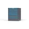 Strong Hold 9 drawer cabinet - (6x 2ft, 3x 3ft) - Blue accents - Keyed Different S3036-PPDAS-0901FS - alternate 3