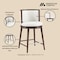 Manhattan Comfort Evalyn Counter Stool  in White - Set of 2 2-CS021-WH - alternate 3
