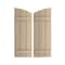Ekena Millwork Knotty Pine 3 Board Joined Board-n-Batten w/Elliptical Top Faux Wood Shutters, 16 1/2W x 64H, PR SHUBJL16X64KPPR - alternate 1