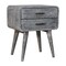 Homeroots 22" Gray Solid Wood Two Drawer Nightstand 651872 - alternate 2