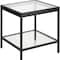 Homeroots 22" Black And Clear Glass And Steel Square End Table With Shelf 544170 - alternate 3