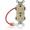 Leviton Straight Blade Receptacle, 5-20R, 20 A, 125V AC, Flush Mount, Self-Grounded MT563-SCI - alternate 1