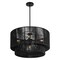 Jonathan Y Elliott 24" 5-Light Coastal Bohemian Adjustable Metal Hand-Woven Rattan-Look Paper Rope 2-Tier Drum JYL9563B - alternate 1