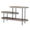 Homeroots 25 White And Gray Iron and Solid Wood Three Tier Bookcase 482681 - alternate 1