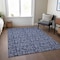 Homeroots 9' X 12' Navy Blue Denim Blue And Ivory Floral Washable Indoor Outdoor Area Rug 581910 - alternate 2