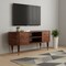 Homeroots 43in Brown Solid Wood Enclosed and Open Storage TV Stand 719189 - alternate 2