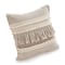 Homeroots Set of Two Beige Striped Cotton Throw Pillow With Fringe, 2PK 554567 - alternate 2