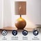 Jonathan Y Abram 22.75" Rustic Bohemian Resin/Metal Round Table Lamp with Paper Rope Shade, Brown Finish JYL9203A - alternate 2