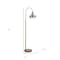 Homeroots 61" Brass Adjustable Arc Floor Lamp With Antiqued Brass Mirrored Glass Novelty Shade 526292 - alternate 2