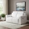 Homeroots 65in White and Black Italian Leather Power Reclining Loveseat 720494 - alternate 2