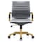Leisuremod Harris Faux Leather Office Chair with Gold Frame, Grey HOG19GRL - alternate 2