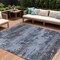 Homeroots 9' X 12' Blue And Charcoal Abstract Washable Indoor Outdoor Area Rug 630919 - alternate 1