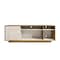 Homeroots 63in Oak And White Carved Geometric Wood Enclosed and Open Storage TV Stand 724163 - alternate 1