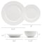 Elama Kim 16 Piece Hobnail Double Bowl Porcelain Dinnerware Set in White ELM-KIM16 - alternate 3