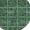 Homeroots 8' Fern Green And Charcoal Round Medallion Washable Indoor Outdoor Area Rug 589298 - alternate 2