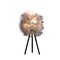 Homeroots 21" Soft Gray Feather Shade Modern Tripod Metal Table Lamp 524256 - alternate 1