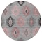 Homeroots 8' Gray Mauve And Charcoal Round Southwestern Washable Indoor Outdoor Area Rug 615136 - alternate 4