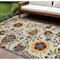 Homeroots 7' X 10' Ivory Green Red And Yellow Floral Indoor Outdoor Area Rug 546691 - alternate 2