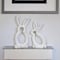 Homeroots Set of Two White Polyresin Rabbit Statue Tabletop Sculpture, 2PK 518058 - alternate 2