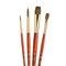 Princeton RealValue Brush Set, Camel Bristles, Short Handle Mixed Media Paintbrush, Red, 4-Piece Set, 3PK PR9121 - alternate 2