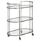 Homeroots Nickel Steel And Glass Oval Rolling Bar Cart 530456 - alternate 4
