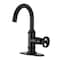 Kingston Brass One-Handle Single-Hole Bathroom Faucet with Deck Plate and Push Pop-Up Drain, Matte Black KSD2210RNX - alternate 1