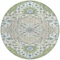 Homeroots 8' Artichoke Green Blue And Ivory Round Oriental Washable Indoor Outdoor Area Rug 596604 - alternate 3