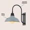 Jonathan Y Stanley 12.25" 1-Light Farmhouse Industrial Iron LED Gooseneck Arm Outdoor Sconce, Matte Silver Blue JYL7614K - alternate 2