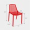 Leisuremod Acken Plastic Dining Side Chair, Red ACK18R - alternate 3