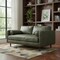 Homeroots 72" Moss Green Leather Sofa With Brown Legs 640966 - alternate 2