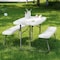 Flash Furniture Paige Easy-Fold White Folding Plastic Kids Outdoor Picnic Table and Benches, Seating for 4 Kids RB-EBB-2432FD2-WH-GG - alternate 3