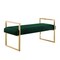 Homeroots 48" Hunter Green and Gold Upholstered Velvet Bench 530649 - alternate 2