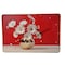 Homeroots 24" Gold Red And White Solid Wood and Acrylic Silent Daisies Floral Wall Clock 626574 - alternate 2