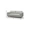 Homeroots 89" Gray Fabric Sofa With Brown Legs 640975 - alternate 2