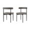 Homeroots Set of Two Gray And Black Upholstered Faux Leather Open Back Dining Side Chairs 569409 - alternate 3