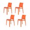 Homeroots Set of Four Orange Heavy Duty Plastic Outdoor Stacking Dining Chairs, 4PK 565215 - alternate 1