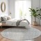 Homeroots 8' Silver And Beige Round Abstract Washable Indoor Outdoor Area Rug 616030 - alternate 2
