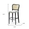 Homeroots 31" White and Black Fabric and Solid Wood Bar Height Bar Chair 632470 - alternate 3